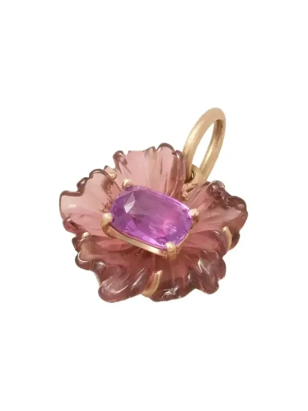 Tropical Flower 18-karat Rose Gold, Tourmaline And Sapphire Pendant Tropical Flower 18-karat Rose Gold, Tourmaline And Sapphire Pendant