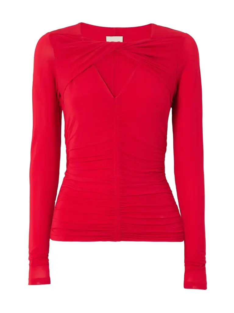 Vandalia Cutout Ruched Stretch-jersey Top