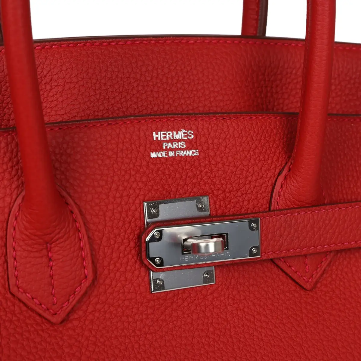 HERMÈS Pre-owned Hermes Birkin 35 Rouge Casaque Togo Palladium Hardware | Thumbnail 7 HERMÈS Pre-owned Hermes Birkin 35 Rouge Casaque Togo Palladium Hardware | Thumbnail 7