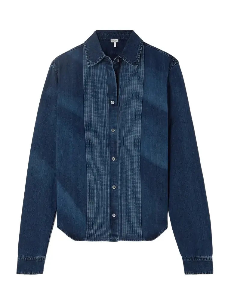 Loewe Pleated Denim Shirt | Thumbnail 1 Loewe Pleated Denim Shirt | Thumbnail 1