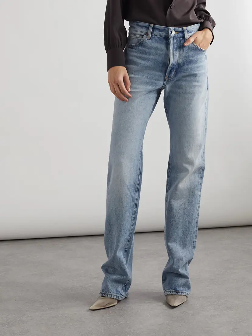 Saint Laurent Nico Distressed Mid-rise Straight-leg Jeans | Thumbnail 3 Saint Laurent Nico Distressed Mid-rise Straight-leg Jeans | Thumbnail 3