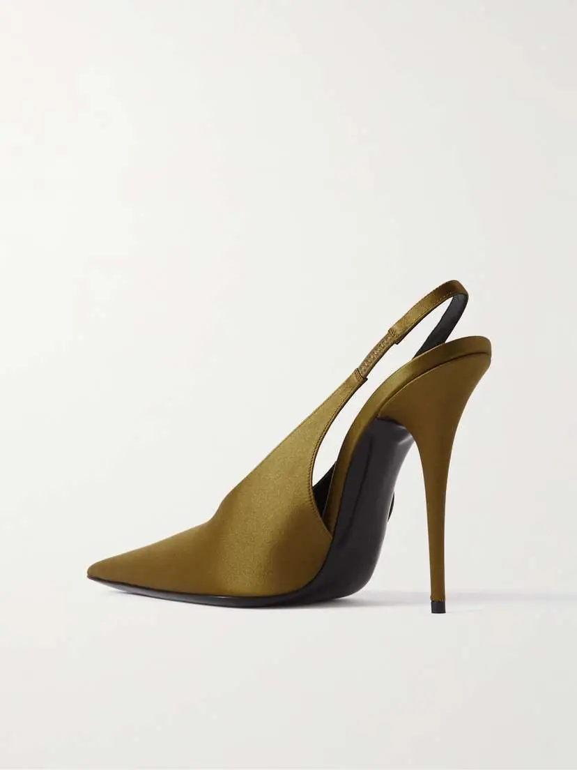 Saint Laurent L'entracte Satin Slingback Pumps | Thumbnail 3