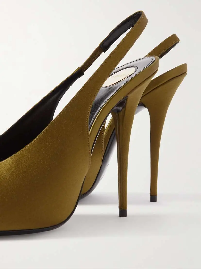 Saint Laurent L'entracte Satin Slingback Pumps | Thumbnail 4