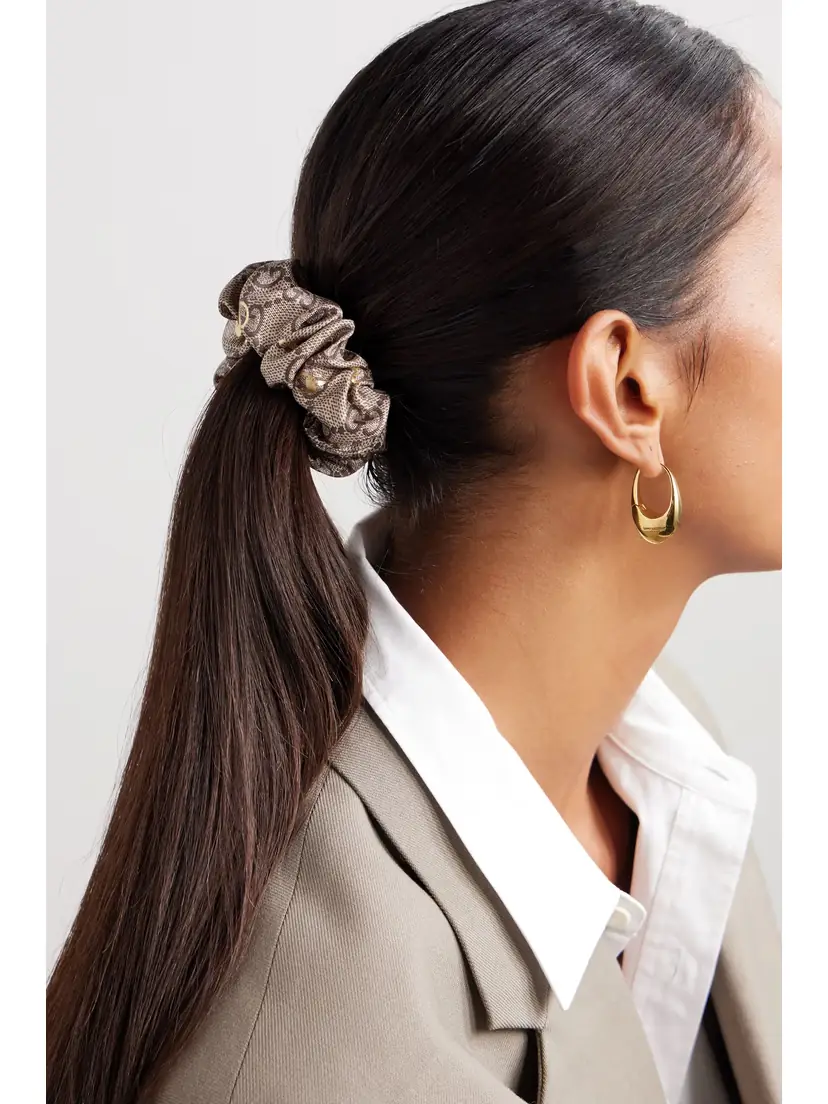 Gucci Gg Printed Silk Hair Tie And Scrunchie Set | Thumbnail 5 Gucci Gg Printed Silk Hair Tie And Scrunchie Set | Thumbnail 5