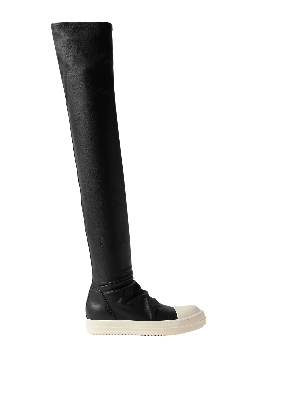 Rubber-trimmed Leather Over-the-knee Boots