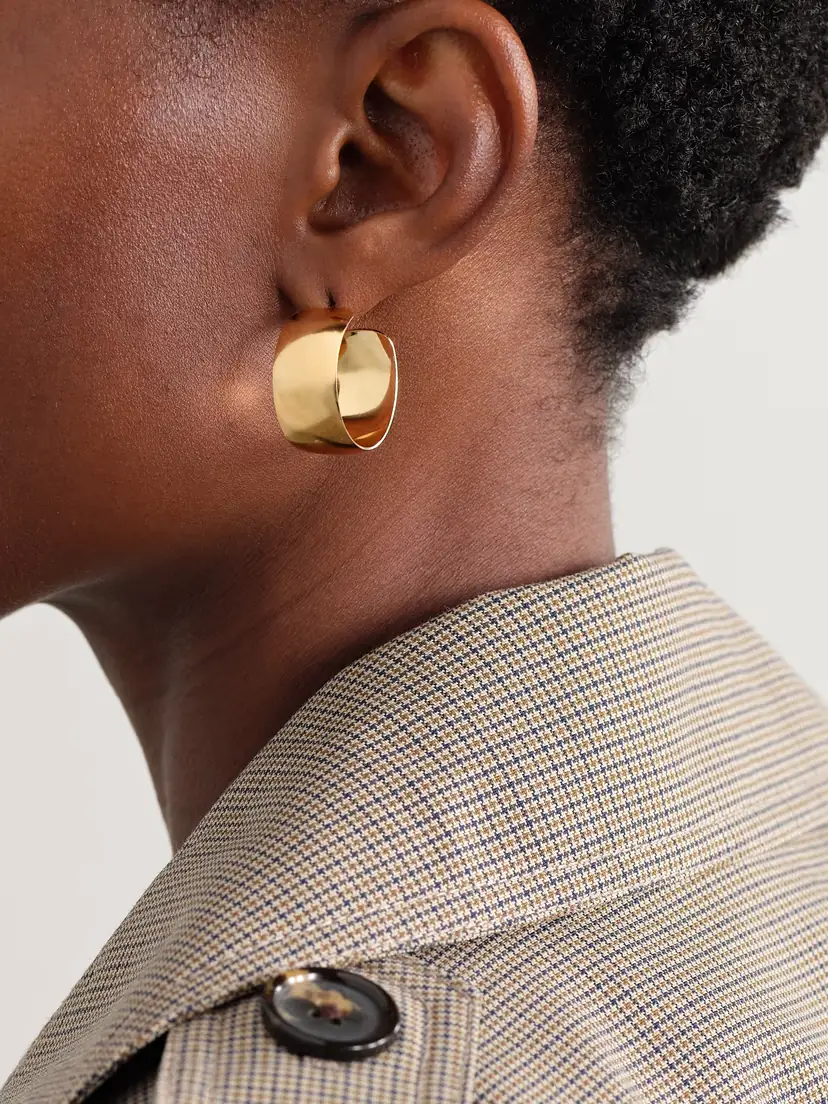 Loren Stewart Midi Dome Gold Vermeil Hoop Earrings | Thumbnail 2 Loren Stewart Midi Dome Gold Vermeil Hoop Earrings | Thumbnail 2