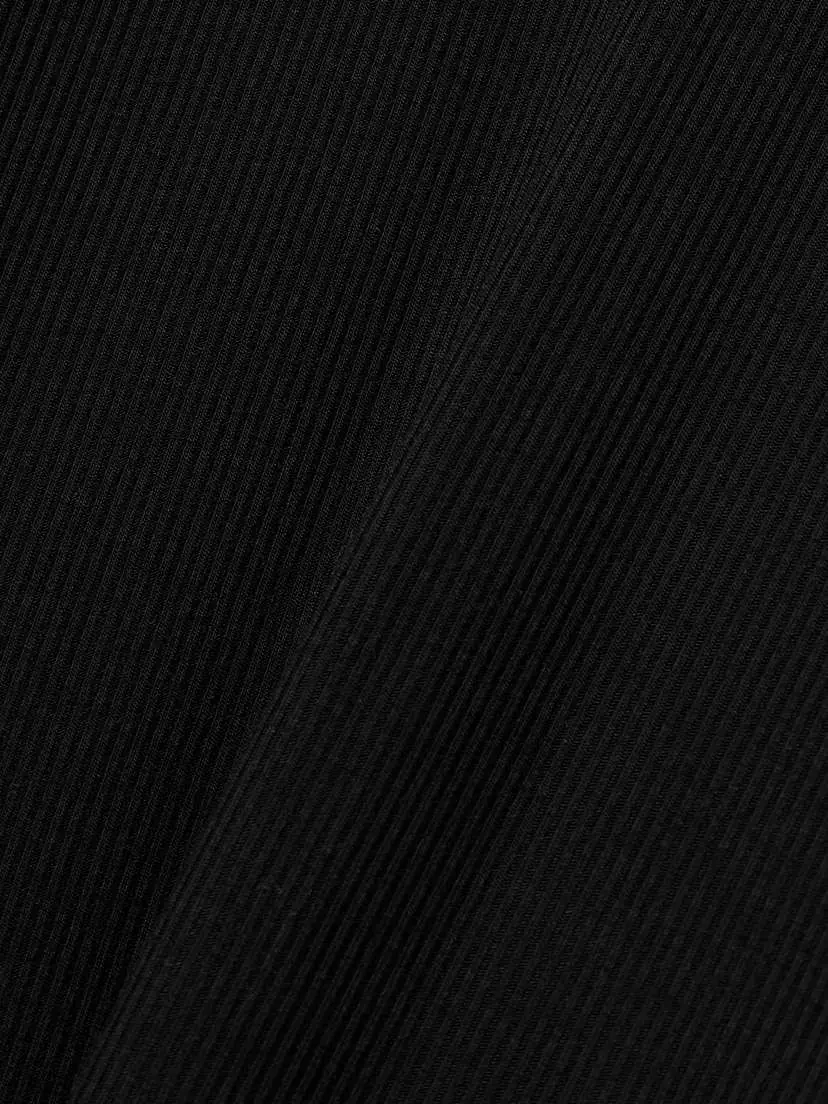 Skims Soft Lounge Long Deep Plunge Dress - Onyx | Thumbnail 4