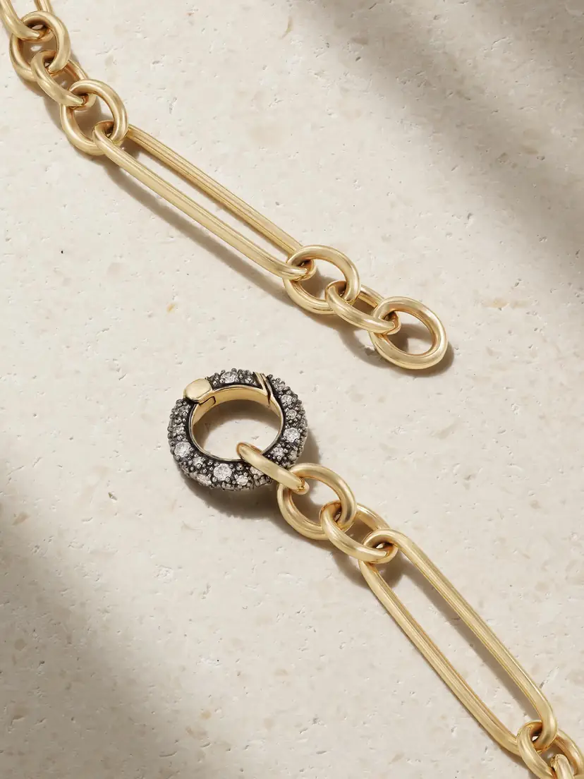 Lucy Delius Trombone Rhodium-plated 14-karat Recycled Gold Diamond Necklace | Thumbnail 3