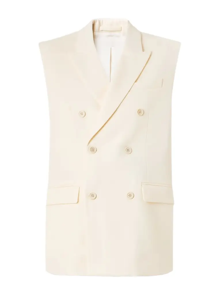 Double-breasted Wool Vest - x large