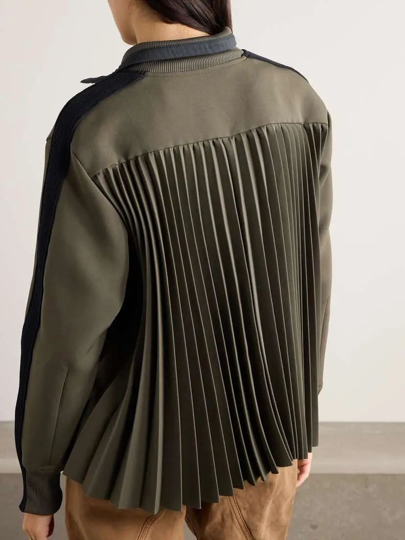 Sacai Pleated Twill Bomber Jacket | Thumbnail 3