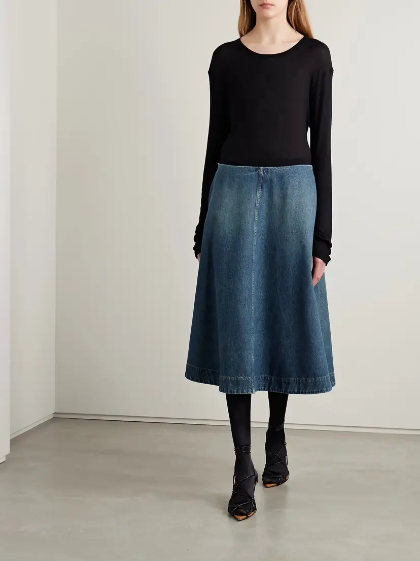 Khaite Renta Denim Midi Skirt | Thumbnail 2