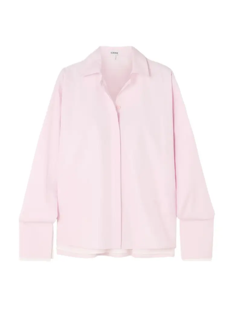 Embroidered Layered Cotton-poplin Shirt