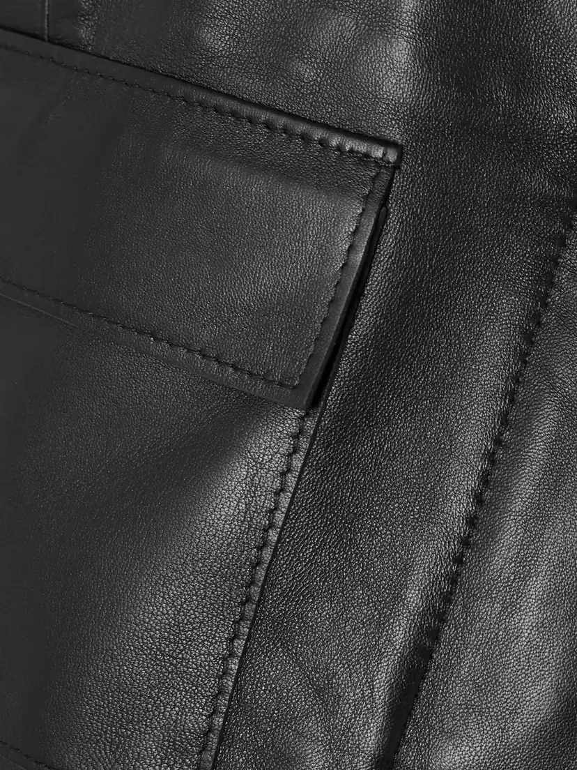 Nour Hammour Bleeker Cropped Paneled Leather Jacket | Thumbnail 5