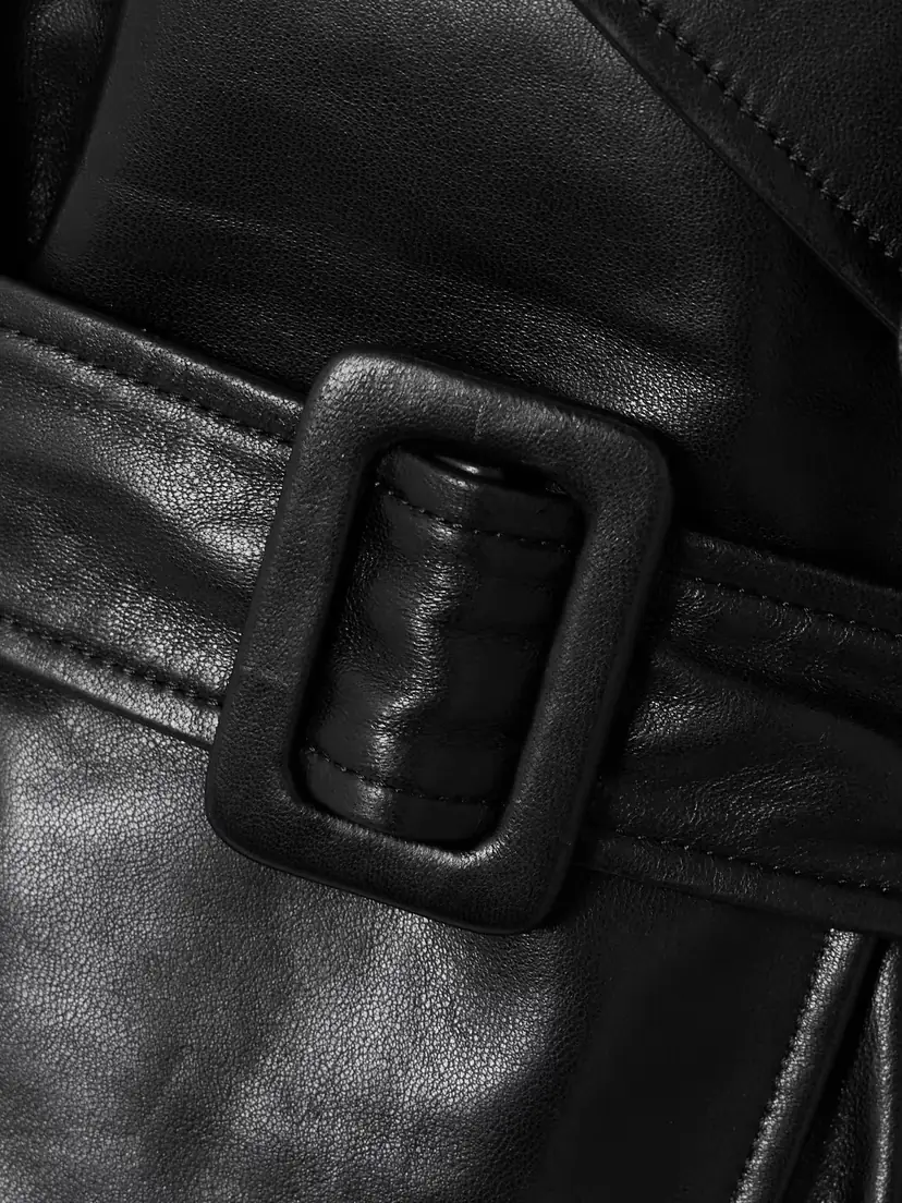 Nour Hammour Brea Oversized Belted Leather Jacket | Thumbnail 5 Nour Hammour Brea Oversized Belted Leather Jacket | Thumbnail 5