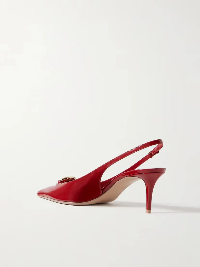 Valentino Garavani Vlogo Bold 60 Embellished Patent-leather Slingback Pumps | Thumbnail 3