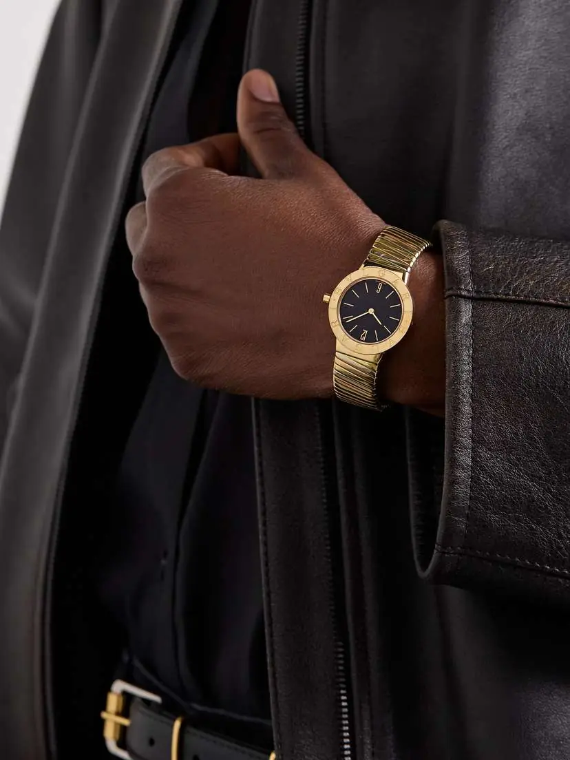 Stephanie Windsor + Bvlgari Vintage Tubogas 1990s 30mm 18-karat Yellow, White And Rose Gold Watch | Thumbnail 2 Stephanie Windsor + Bvlgari Vintage Tubogas 1990s 30mm 18-karat Yellow, White And Rose Gold Watch | Thumbnail 2