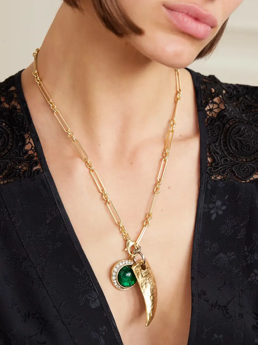 MAISON MAYLE Long Links Plus One Gold-plated Crystal Necklace | Thumbnail 2 MAISON MAYLE Long Links Plus One Gold-plated Crystal Necklace | Thumbnail 2