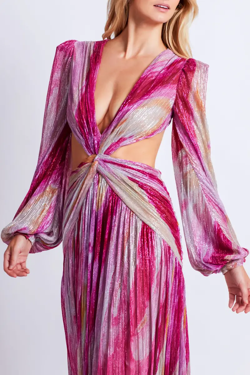 PatBo Aura Metallic Plunge Maxi Dress | Thumbnail 5