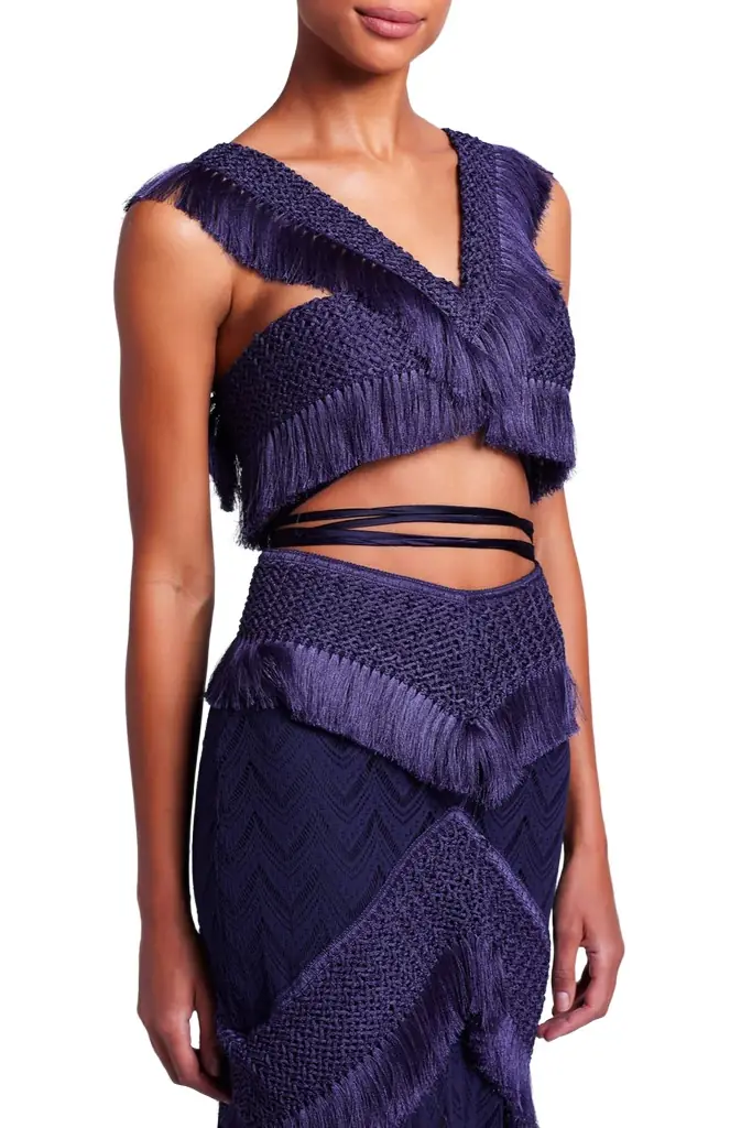 PatBo Fringe Trim Cropped Top (FINAL SALE) | Image 1 PatBo Fringe Trim Cropped Top (FINAL SALE) | Image 1