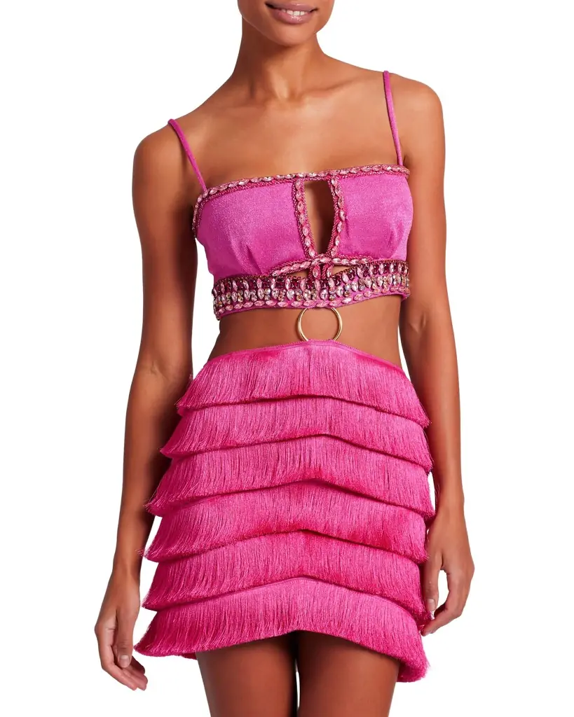 PatBo Hand-Beaded Fringe Mini Dress | Image 1 PatBo Hand-Beaded Fringe Mini Dress | Image 1