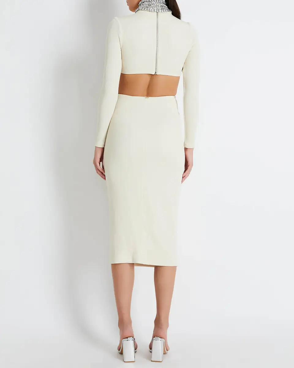 PatBo KNIT MIDI DRESS WITH EMBELLISHED COLLAR (FINAL SALE) | Thumbnail 3 PatBo KNIT MIDI DRESS WITH EMBELLISHED COLLAR (FINAL SALE) | Thumbnail 3