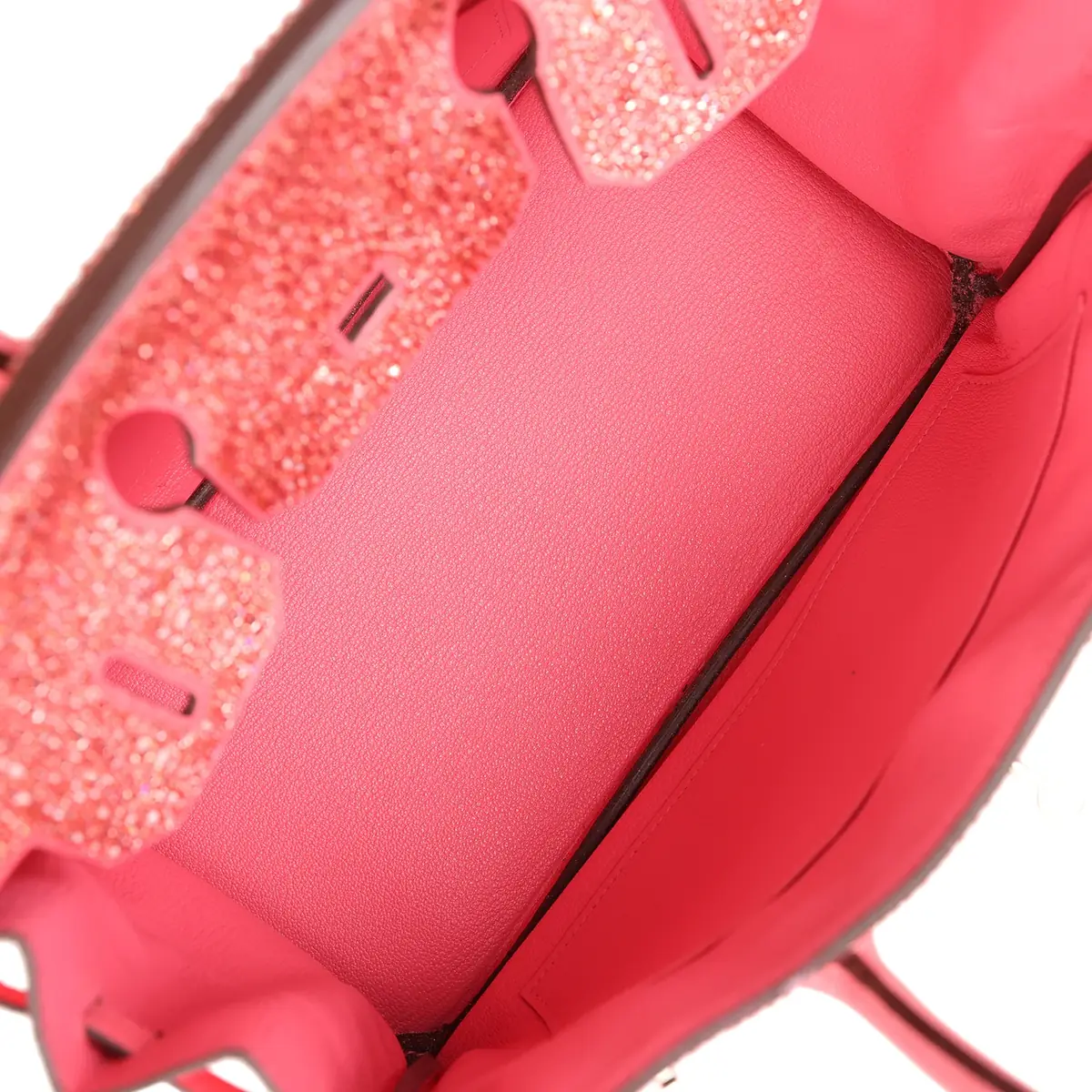 HERMÈS Custom Hermes Birkin 30 Ombre Swarovski Crystal Rose Azalee Clemence Palladium Hardware | Thumbnail 8 HERMÈS Custom Hermes Birkin 30 Ombre Swarovski Crystal Rose Azalee Clemence Palladium Hardware | Thumbnail 8