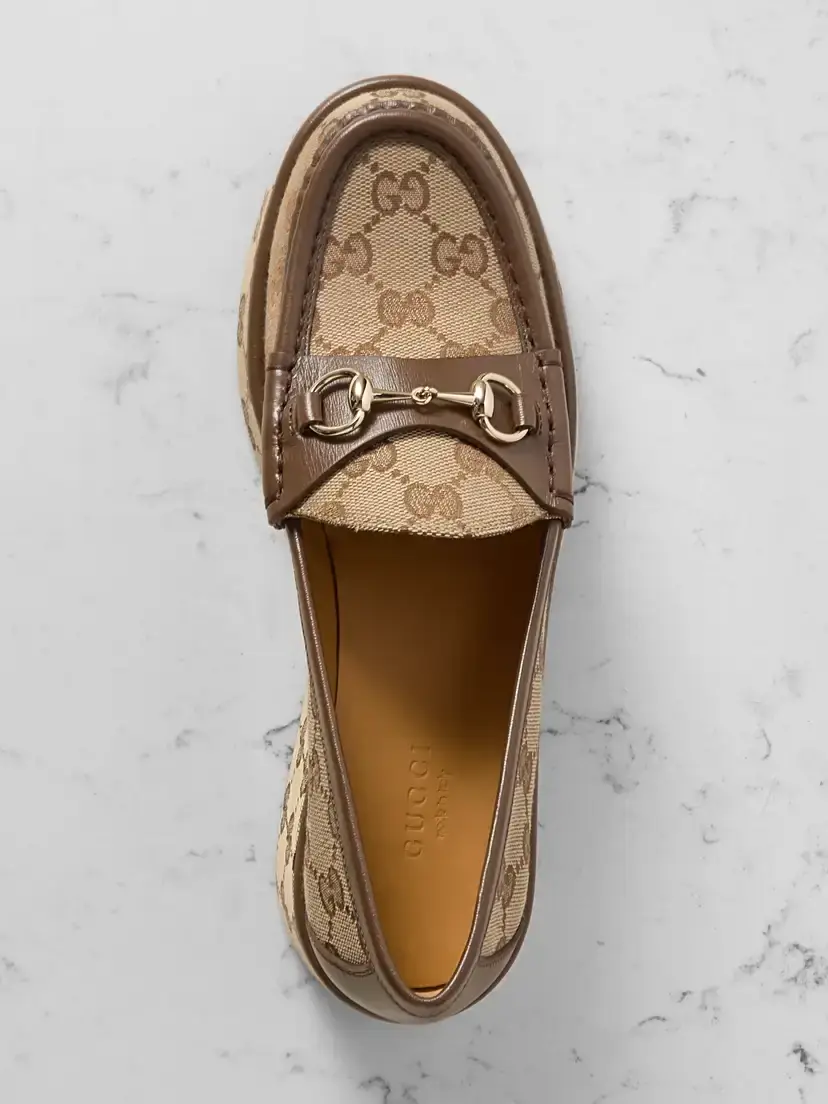 Gucci Ilde Leather-trimmed Canvas-jacquard Platform Moccasin | Thumbnail 5 Gucci Ilde Leather-trimmed Canvas-jacquard Platform Moccasin | Thumbnail 5