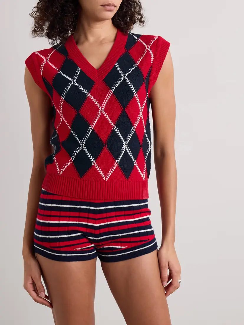 Guest In Residence Argyle Cotton-jacquard Vest | Thumbnail 3 Guest In Residence Argyle Cotton-jacquard Vest | Thumbnail 3