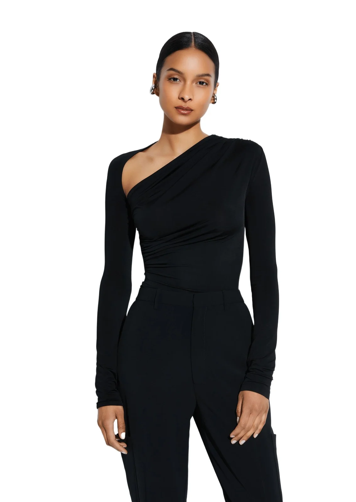 Jersey Asymmetrical Ruched Top