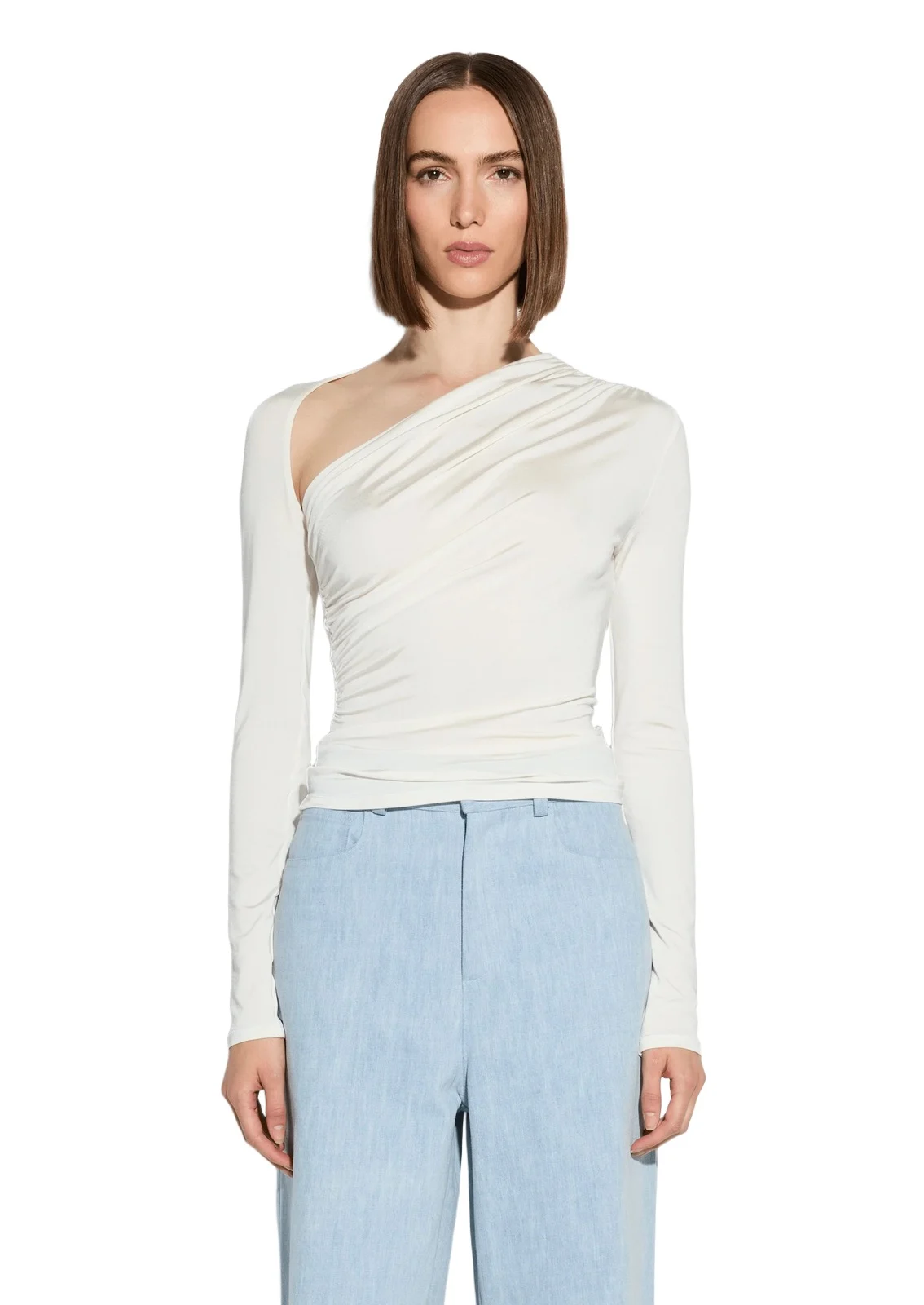 Jersey Asymmetrical Ruched Top Jersey Asymmetrical Ruched Top