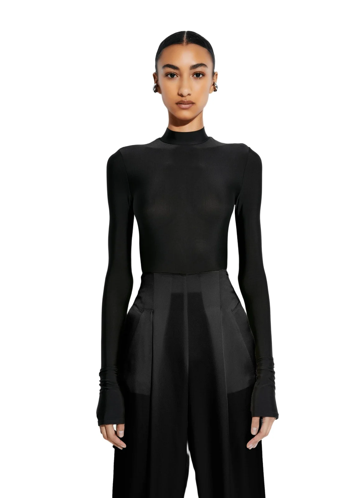 Jersey Mock Neck Bodysuit Jersey Mock Neck Bodysuit