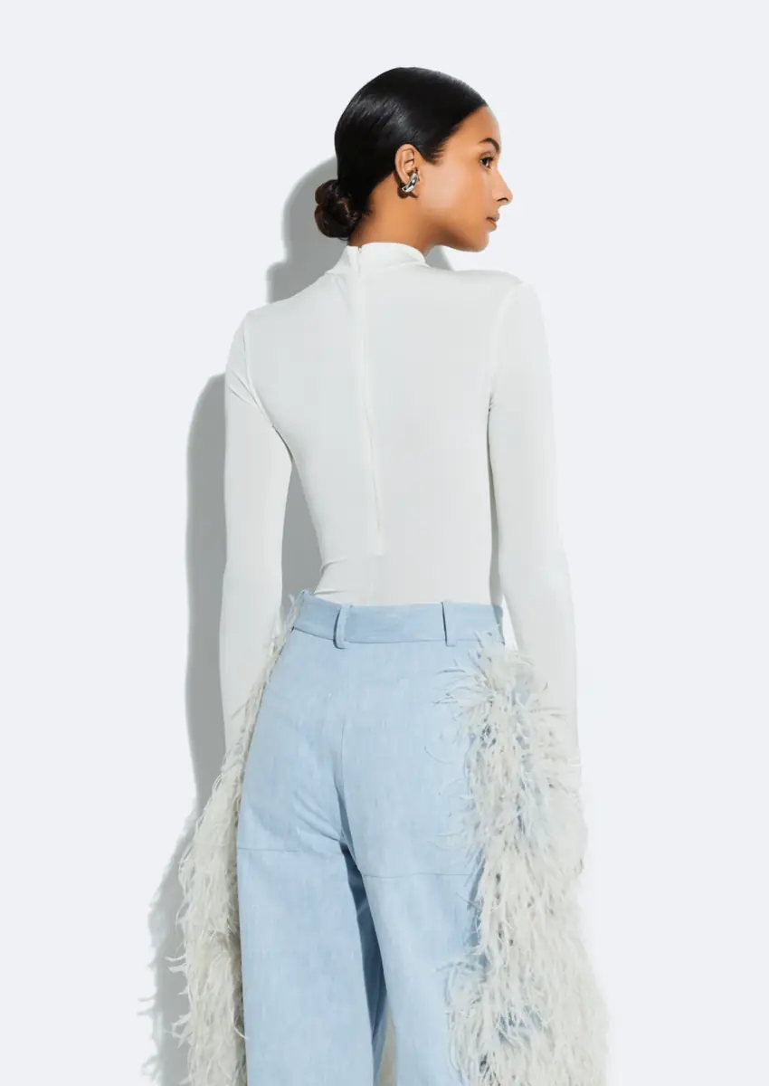 Lapointe Jersey Mock Neck Bodysuit | Thumbnail 2 Lapointe Jersey Mock Neck Bodysuit | Thumbnail 2