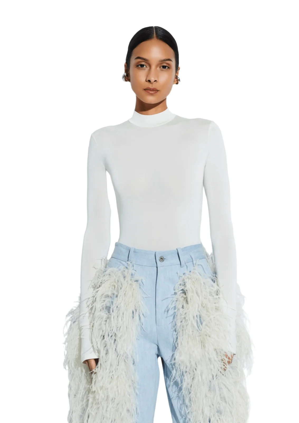 Jersey Mock Neck Bodysuit Jersey Mock Neck Bodysuit
