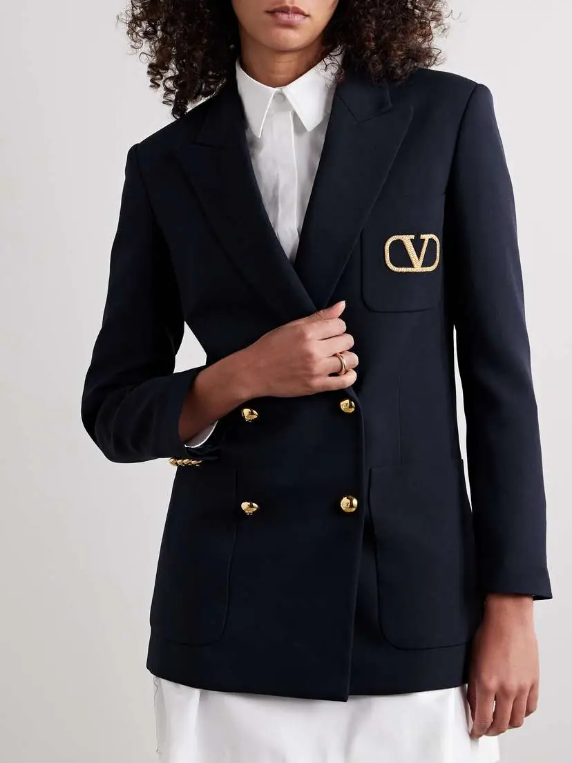 Valentino Garavani Double-breasted Embroidered Wool Blazer | Thumbnail 3 Valentino Garavani Double-breasted Embroidered Wool Blazer | Thumbnail 3