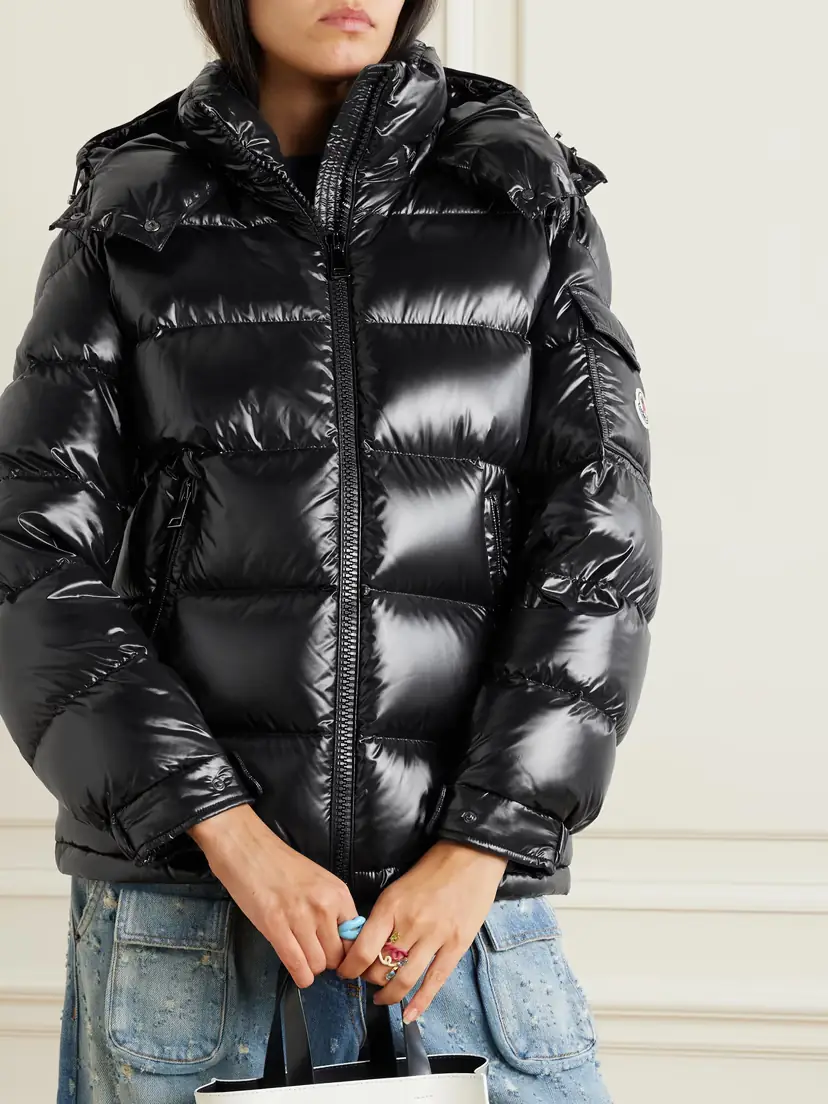 Moncler Maire Hooded Quilted Glossed-shell Down Jacket | Thumbnail 3 Moncler Maire Hooded Quilted Glossed-shell Down Jacket | Thumbnail 3