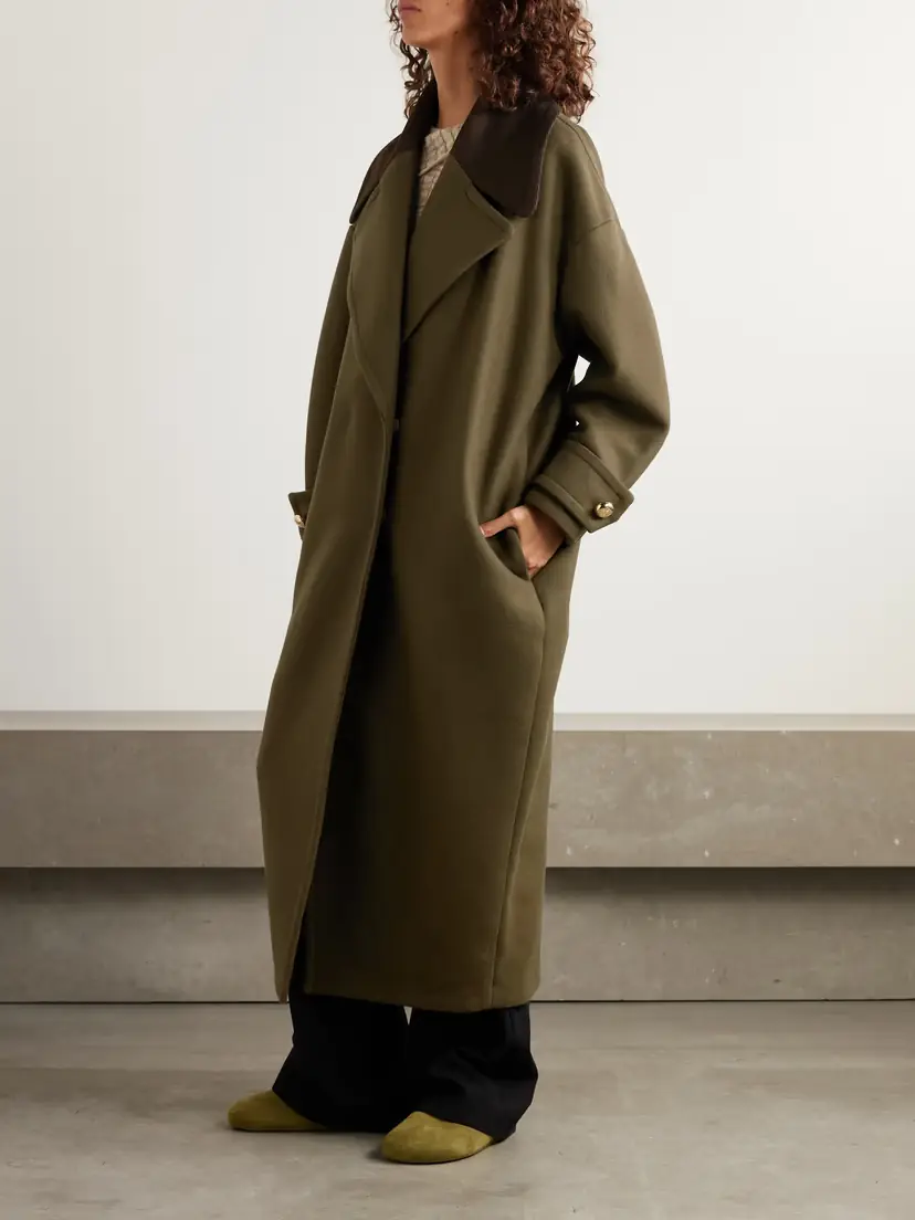 Loewe Pebble Cotton Corduroy-trimmed Wool Coat | Thumbnail 3 Loewe Pebble Cotton Corduroy-trimmed Wool Coat | Thumbnail 3