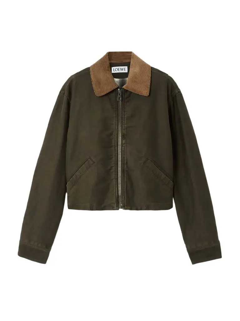 Corduroy-trimmed Cotton Jacket