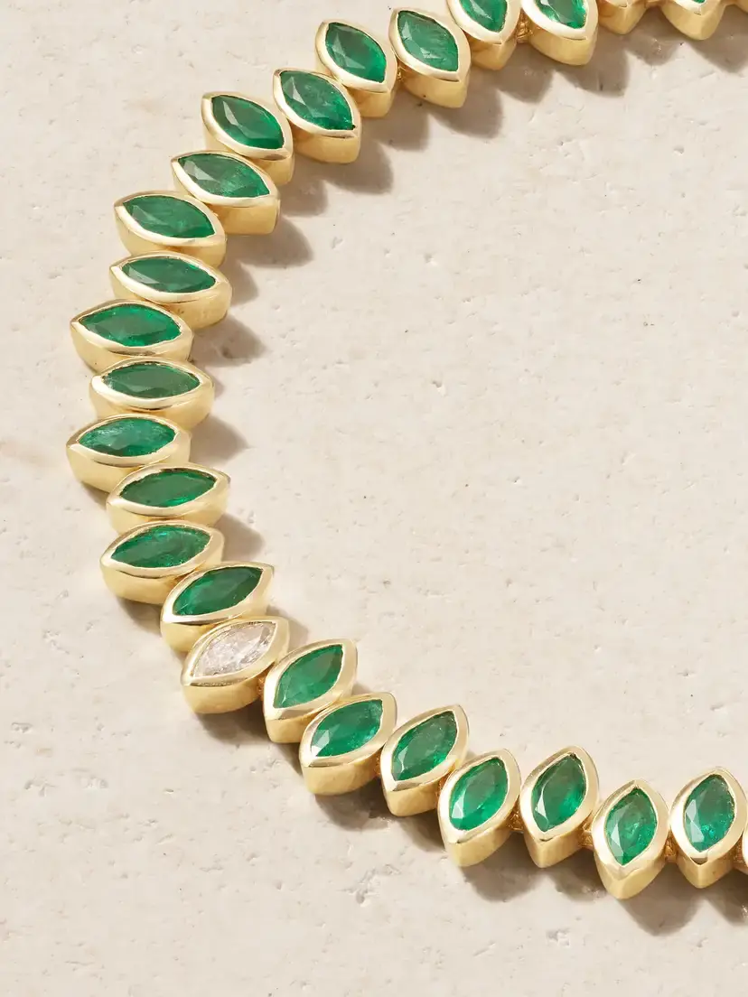 SHAY Staggered 18-karat Gold, Emerald And Diamond Bracelet | Thumbnail 4
