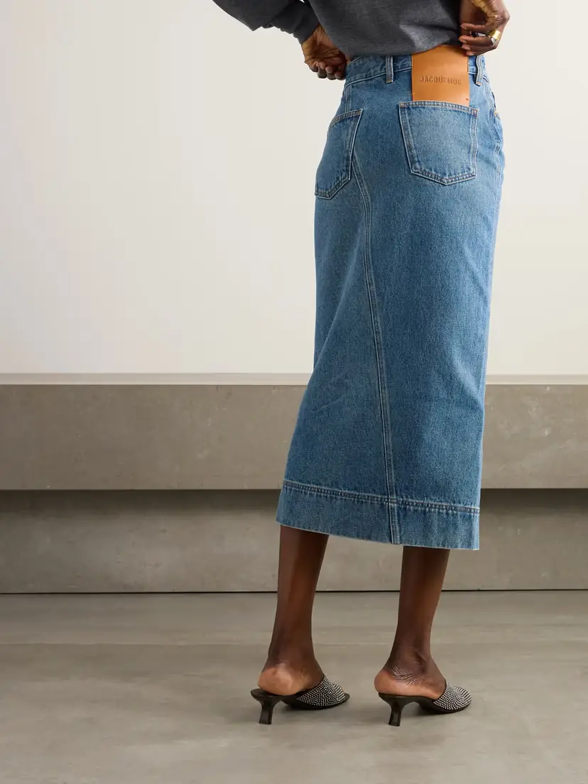 Jacquemus La Jupe De Nimes Asymmetric Denim Midi Skirt | Thumbnail 3