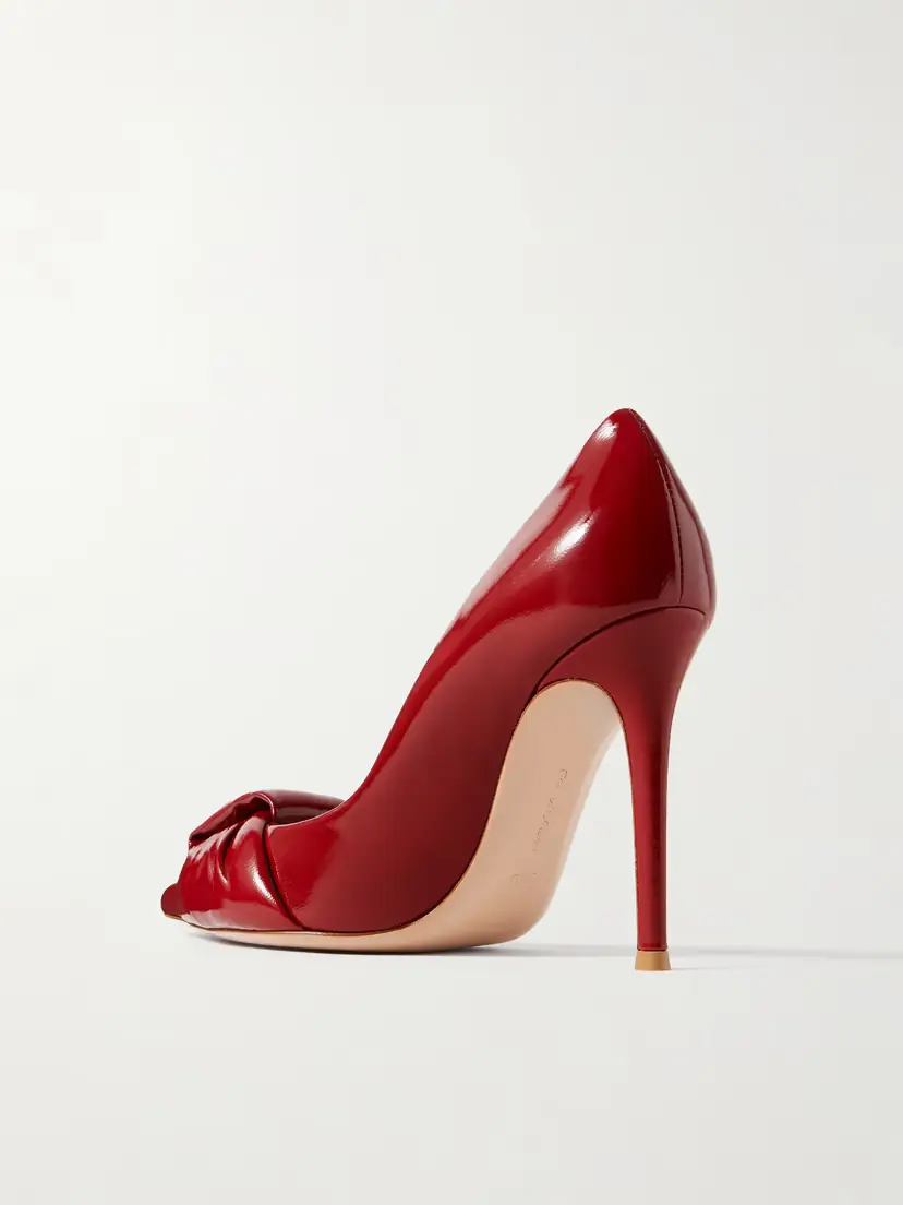 Gianvito Rossi 95 Gathered Glossed-leather Pumps | Thumbnail 3 Gianvito Rossi 95 Gathered Glossed-leather Pumps | Thumbnail 3