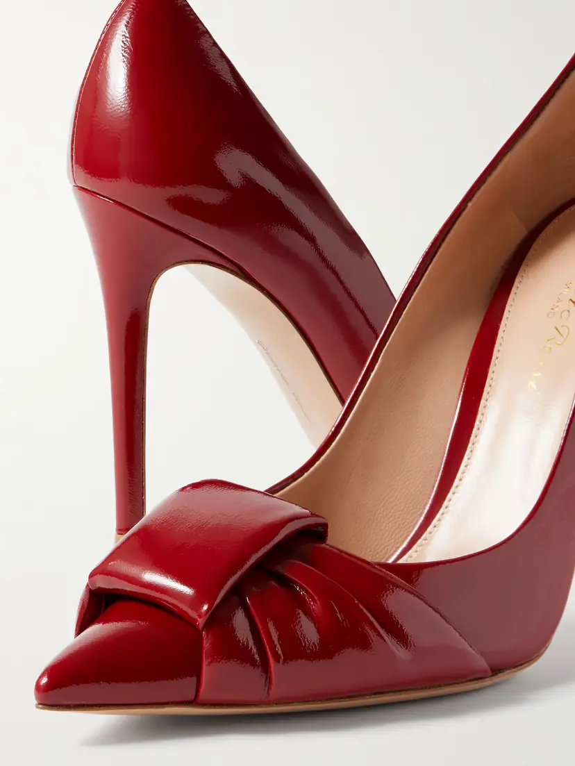 Gianvito Rossi 95 Gathered Glossed-leather Pumps | Thumbnail 4 Gianvito Rossi 95 Gathered Glossed-leather Pumps | Thumbnail 4