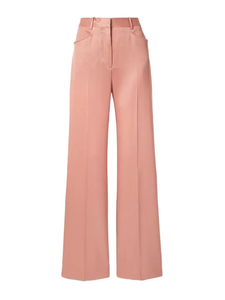 Silk And Wool-blend Twill Straight-leg Pants
