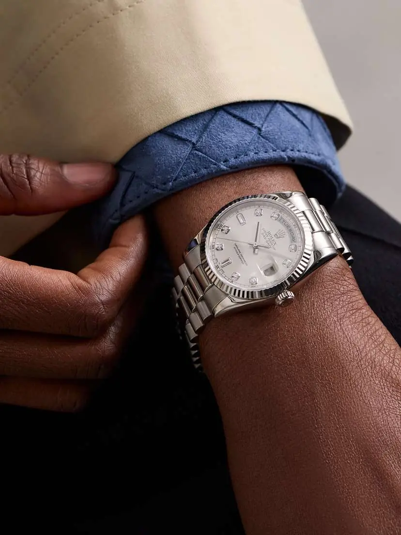 Stephanie Windsor + Rolex Vintage 2002 Oyster Perpetual Day-date Automatic 36mm 18-karat White Gold And Diamond Watch, Ref. No., 118209 | Thumbnail 2 Stephanie Windsor + Rolex Vintage 2002 Oyster Perpetual Day-date Automatic 36mm 18-karat White Gold And Diamond Watch, Ref. No., 118209 | Thumbnail 2