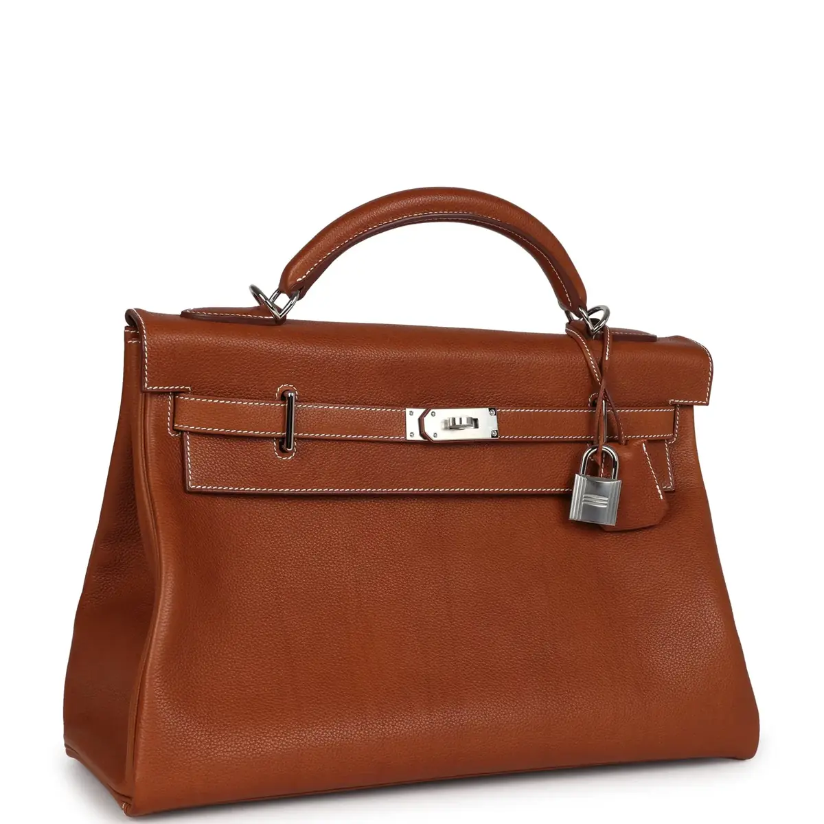 HERMÈS Hermes Kelly 42 Maxi Fauve Barenia Faubourg Palladium Hardware | Thumbnail 2 HERMÈS Hermes Kelly 42 Maxi Fauve Barenia Faubourg Palladium Hardware | Thumbnail 2