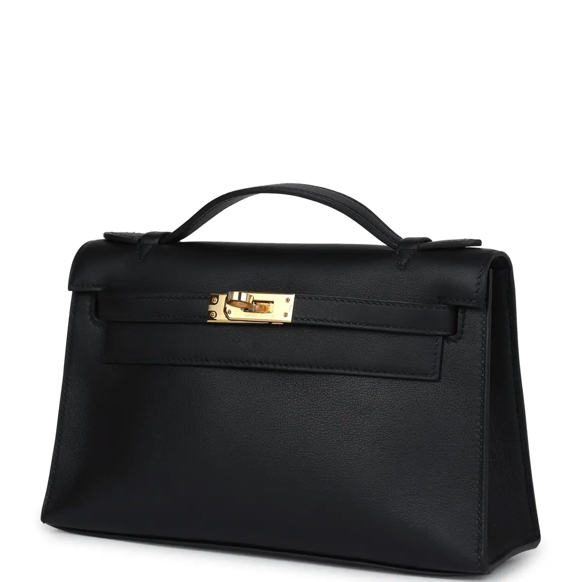 HERMÈS Hermes Kelly Pochette Black Swift Gold Hardware | Thumbnail 3 HERMÈS Hermes Kelly Pochette Black Swift Gold Hardware | Thumbnail 3