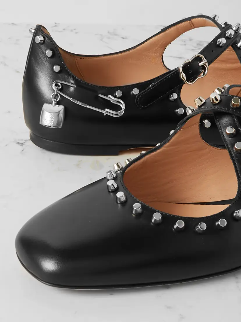 BALLY Embellished Studded Leather Ballet Flats | Thumbnail 4 BALLY Embellished Studded Leather Ballet Flats | Thumbnail 4