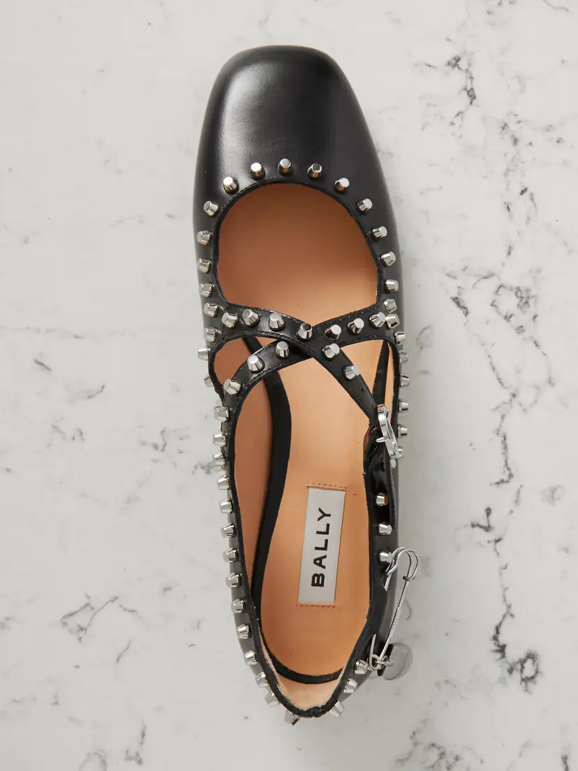 BALLY Embellished Studded Leather Ballet Flats | Thumbnail 5 BALLY Embellished Studded Leather Ballet Flats | Thumbnail 5