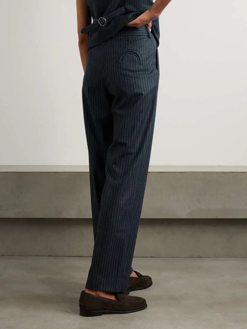 Blazé Milano Fox Pleated Pinstriped Wool And Cashmere-blend Straight-leg Pants | Thumbnail 3 Blazé Milano Fox Pleated Pinstriped Wool And Cashmere-blend Straight-leg Pants | Thumbnail 3