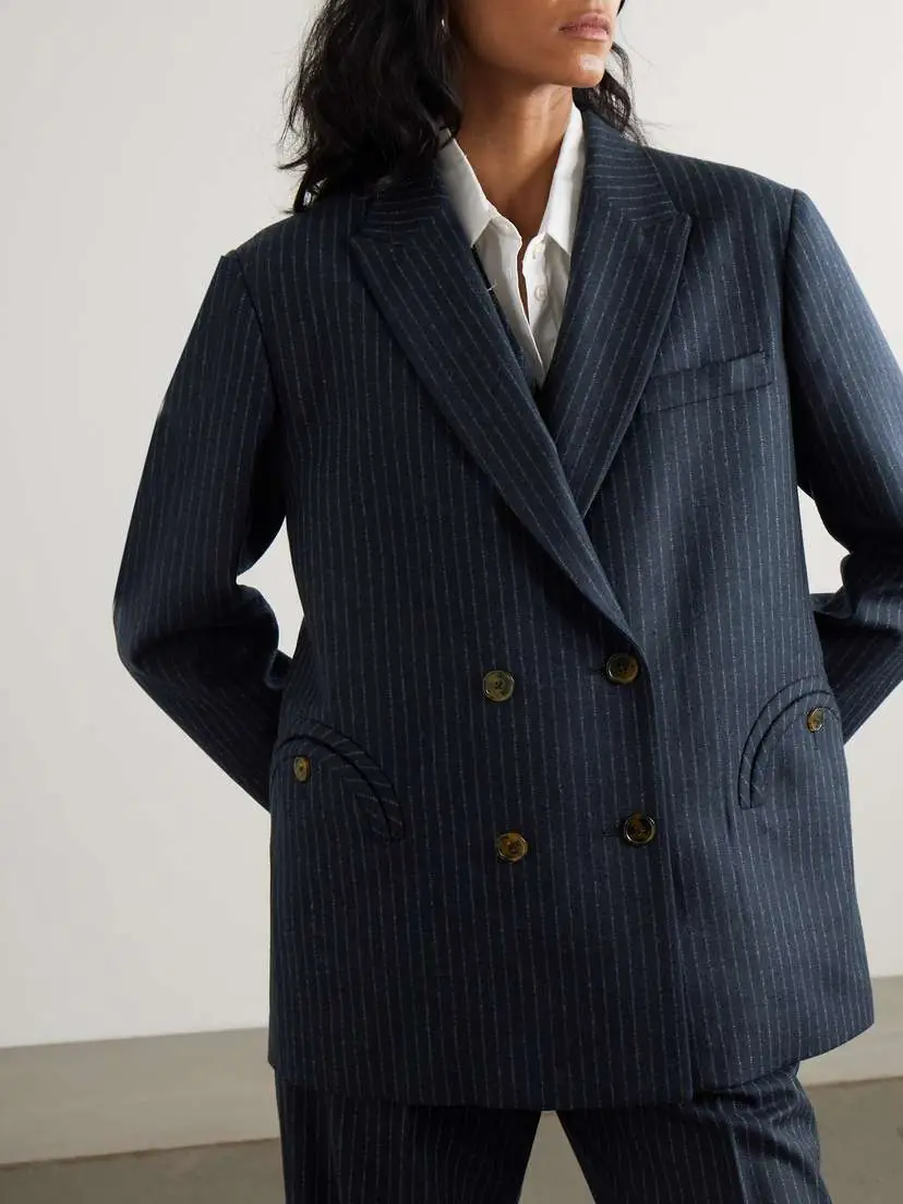 Blazé Milano Nightbreak Double-breasted Pinstriped Wool And Cashmere-blend Blazer | Thumbnail 3 Blazé Milano Nightbreak Double-breasted Pinstriped Wool And Cashmere-blend Blazer | Thumbnail 3