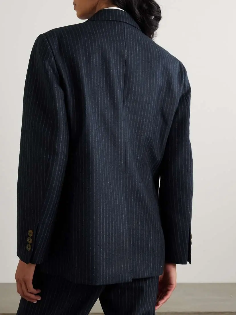 Blazé Milano Nightbreak Double-breasted Pinstriped Wool And Cashmere-blend Blazer | Thumbnail 4 Blazé Milano Nightbreak Double-breasted Pinstriped Wool And Cashmere-blend Blazer | Thumbnail 4